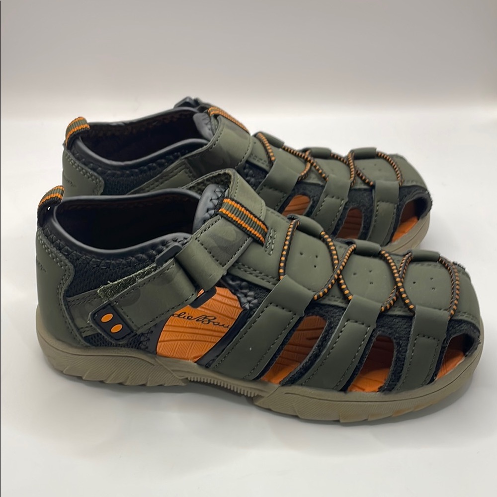 Eddie Bauer Edmund Boys Green and Orange Sandals Toddler Size 11